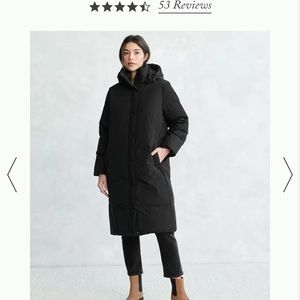 Jenni Kayne Black Long Hooded Puffer Coat